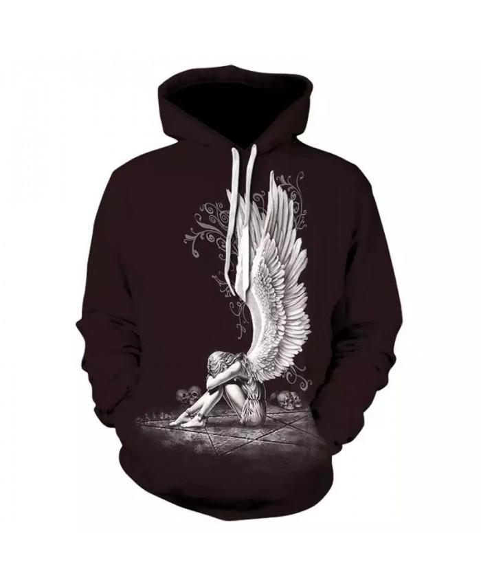 2021 Fall Men's Hoodie 3d Printing Angel Pattern Men's Hoodie Sweatshirt Fashion Casual Long Sleeve Personality Hoodie