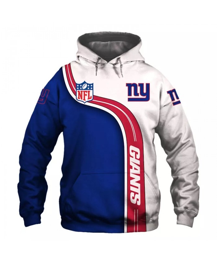 New York fashion cool Football 3d hoodies sportswear Blue Red White Striped Letter Print Giants sweatshirt 1