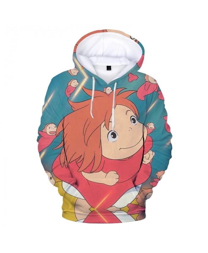 Anime Ponyo on the Cliff 3D Print Hoodie Sweatshirts Harajuku Streetwear Cartoon Hoodies Men Women Fashion Casual Cool Pullover