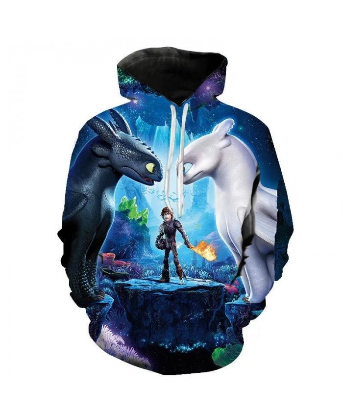 Spring And Autumn Printed 3d Men's And Women's Hoodies Train Your Dragon Children's Cartoon Fashion Casual Long Sleeve Coat