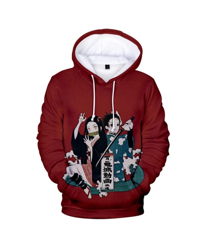 Hot Ghost Blade children's 3D casual popular hoodie men women suitable Kids hooded Autumn boys girls Demon Slayer Red sweatshirt