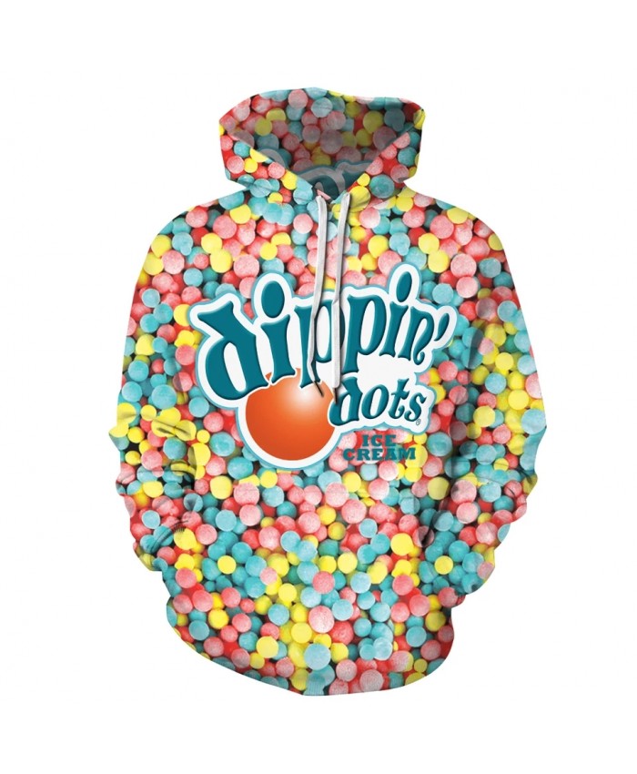 Funny Men 3D Print Hooded Dippin Dots Hoodies Women Unisex Fashion Design Sweatshirts 3D Harajuku Hoody Pullover