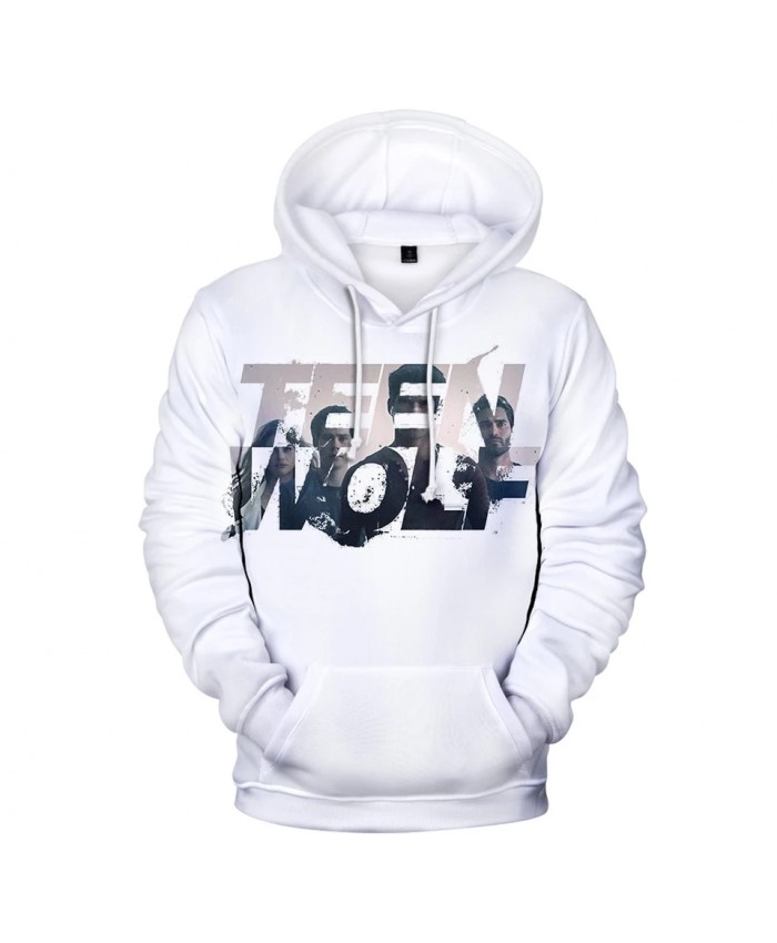 White Hoodie TV series TEEN WOLF 3D Hoodies Men women Fashion Harajuku Autumn Kids Streetwear TEEN WOLF 3D Print Men's pullovers