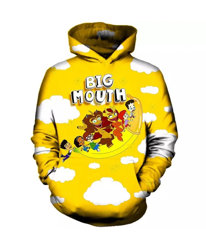 7XL Mens 3d Print BIG MOUTH FLYING BANANA Hoodie Men Women  Hooded Sweatshirt Autumn Thin Pullover Outwear 