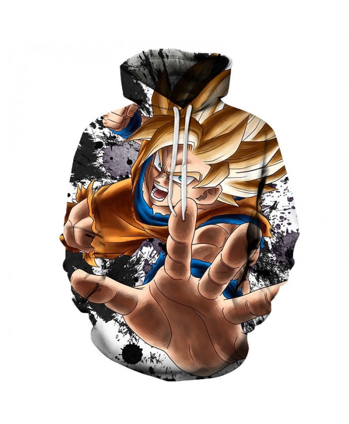3D Dragon Ball Five Fingers Open Men Pullover Sweatshirt Pullover Hoodie Casual Hoodies Fashion Anime Men Hoodie
