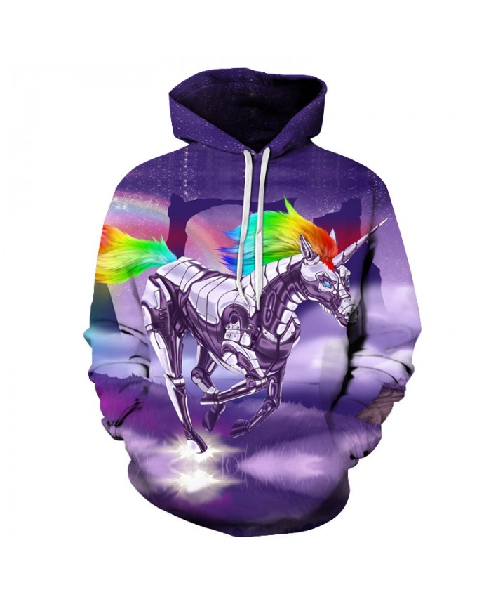 3D Galaxy Unicorn Mens Hoodies Sweatshirts Unisex Hooded Pullover Brand Hoodie Casual Tracksuits Boy Jackets Coat