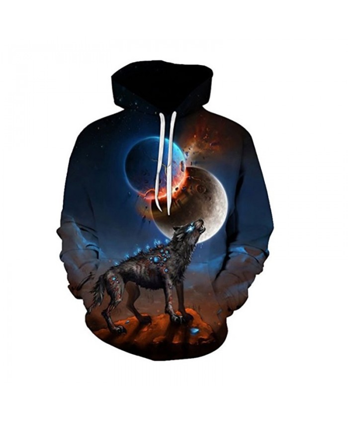 3D Galaxy Wolf Hoodies Sweatshirt Jacket Men Women Long Sleeve Pullovers Funny 3D Print Tracksuit Plus Size Dropship