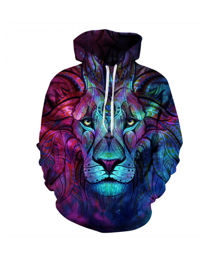 3D Painted Totem Lion Printing Fashion Hooded Sweatshirt Casual Hoodies Casual Hoodie Autumn Tracksuit Pullover Hooded Sweatshirt