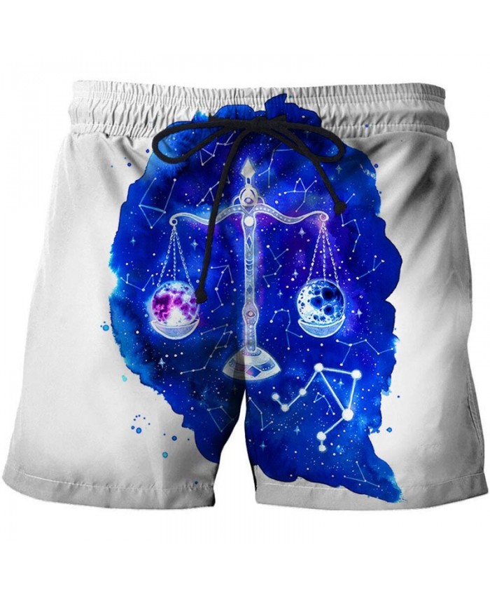 3D Print Balance Scales By Pixie Cold Artist Men Beach Short Casual Cool Men Stone Print Beach Shorts Summer Male