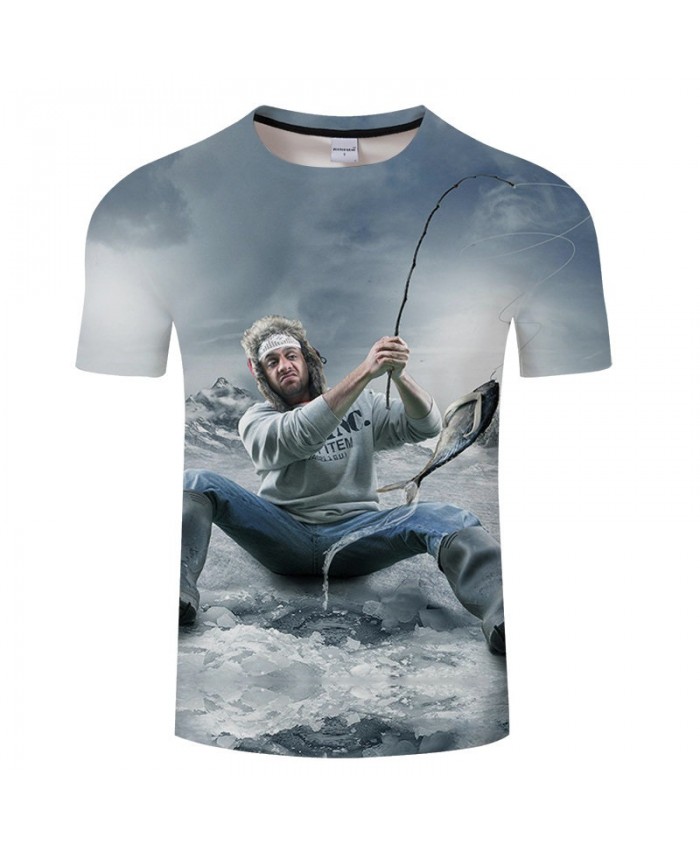 3D Print Capturing A Fish tshirt Men tshirt Summer Casual Slim 2021 Hot Sell Short Sleeve O-neck Tops&Tee Drop Ship
