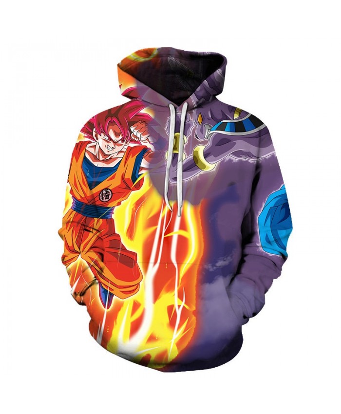 3D Print Fighting With Animals Dragon Ball Men Pullover Sweatshirt Pullover Hoodie Casual Hoodies Fashion Men Hoodie