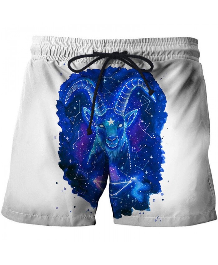 3D Print Goat By Pixie Cold Artist Men Beach Short Casual Cool Men Stone Printed Beach Shorts Summer Watersport Male