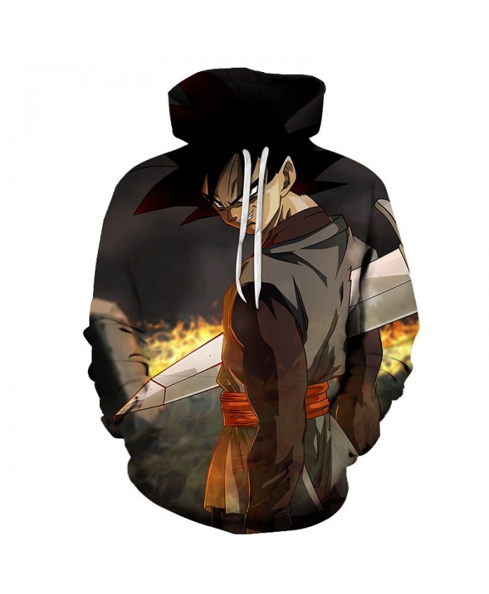 3D Print Hand Holding A Knife Dragon Ball Men Pullover Sweatshirt Pullover Hoodie Casual Hoodies Fashion Men Hoodie