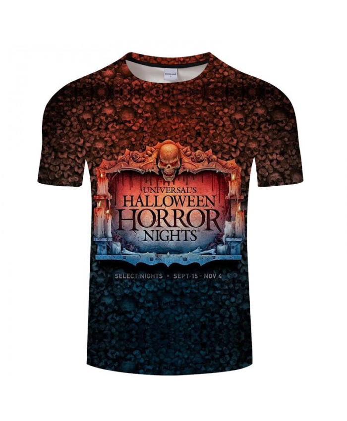 3D Print Horror Nights Men tshirt Crossfit Shirt Casual Summer Short Sleeve Male tshirt Men Round Neck Tops&Tee