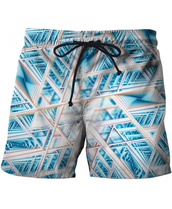 3D Print Interlaced Lines Men Shorts Casual Cool Men 2021 New Stone Printed Beach Shorts Summer Male Fitness Shorts