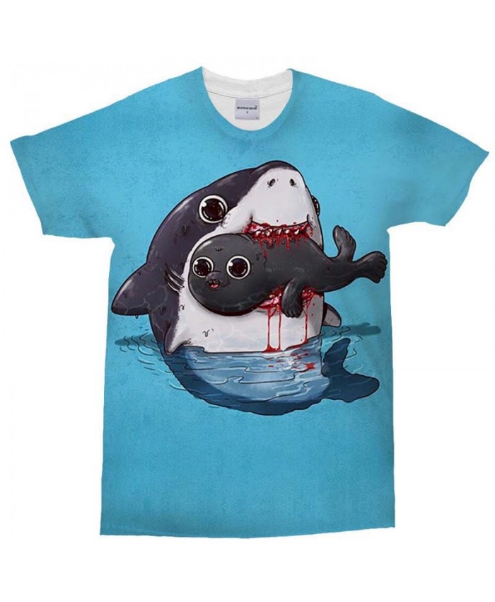 3D Print Men's T Shirt Dolphin Bleed Casual Fashion Crossfit Shirt Men Brand Tops Sell