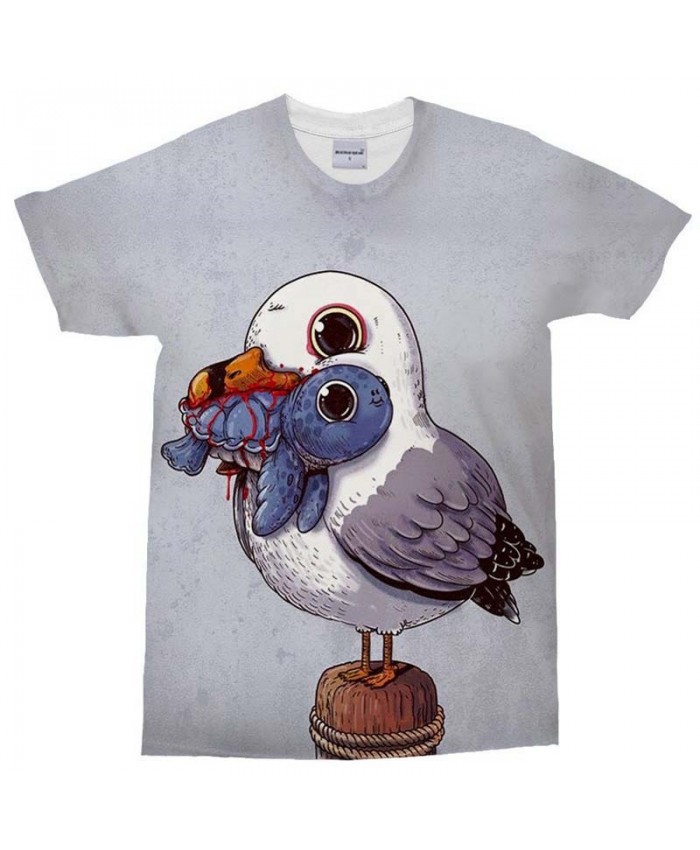 3D Print Men's T Shirt Seagull and Turtle Casual Fashion Crossfit Shirt Men Tops&Tee Brand