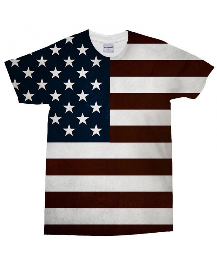 3D Print Multiple Five-pointed Star T Shirt Men tshirt Summer Casual Slim Men Short Sleeve USA Flag Drop Ship