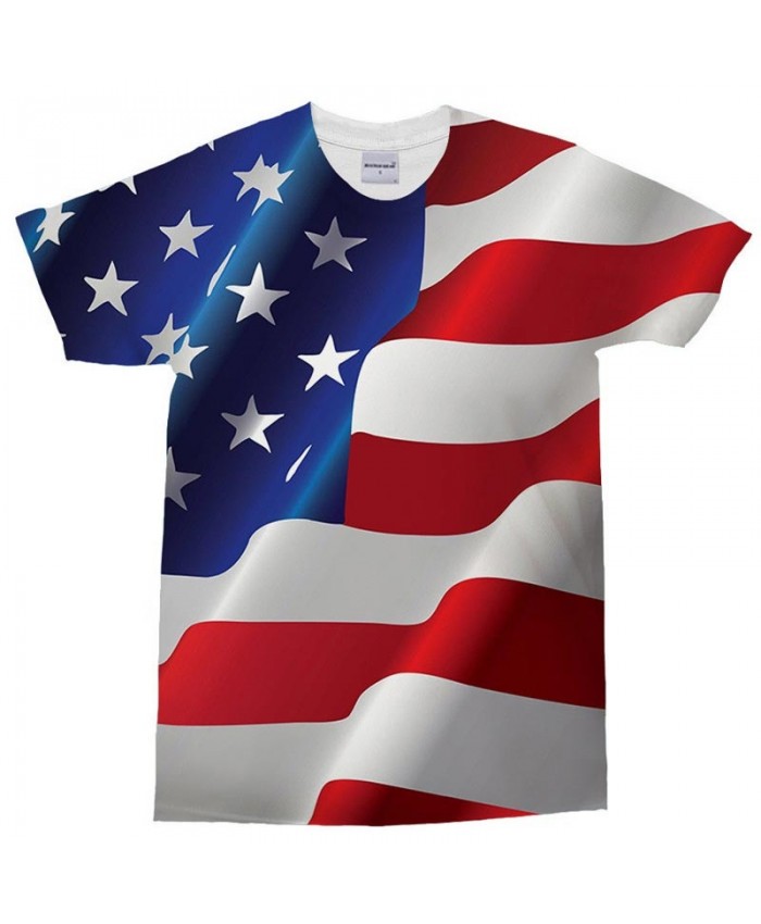 3D Print Multiple Wide Lines T Shirt Men tshirt Summer Casual Slim Men Short Sleeve Men T Shirts USA Flag Drop Ship