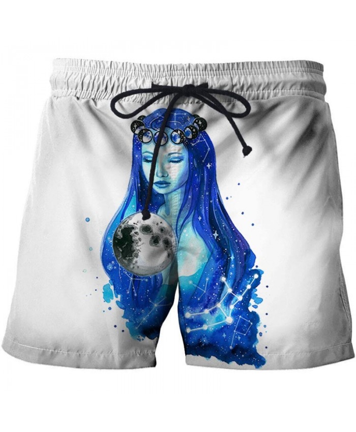 3D Print Pretty Goddess By Pixie Cold Artist Men Beach Shorts Casual Cool Men Stone Printed Beach Shorts Summer Male