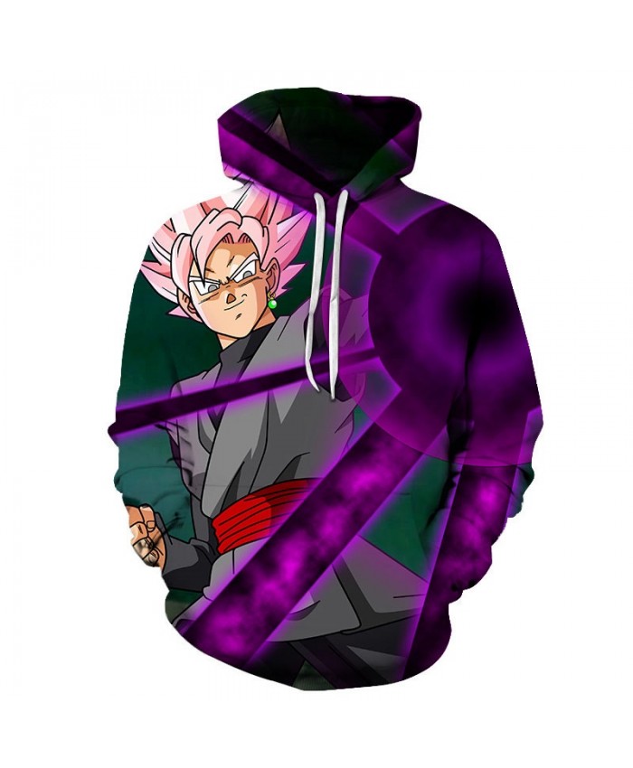 3D Print Purple Dragon Ball Men Pullover Sweatshirt Pullover Hoodie Casual Brand Hoodies Fashion Anime Men Hoodie