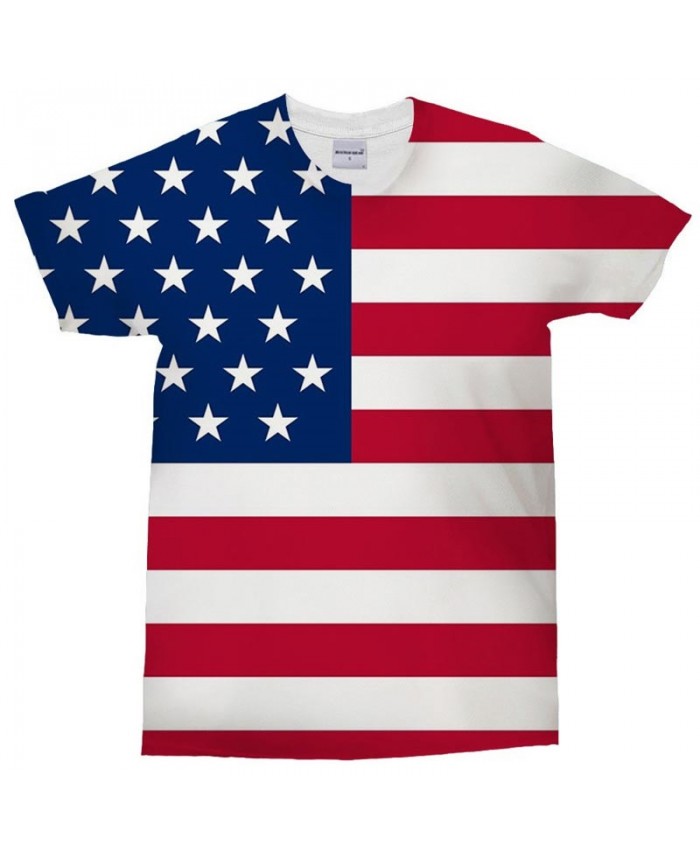 3D Print Red And White Wide Strip T Shirt Men tshirt Summer USA Flag Slim Men Short Sleeve O-neck Tops&Tee Drop Ship