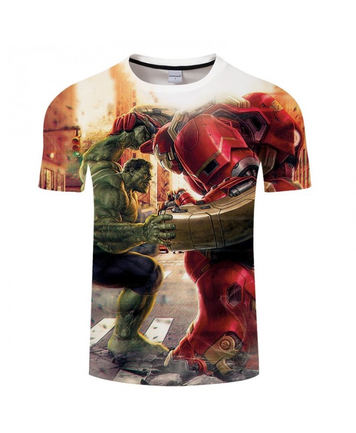 3D Print T Shirt Men Fitness Shirt Casual Short Sleeve The Avengers Battle T Shirt Crossfit Shirt Tops&Tees O-neck