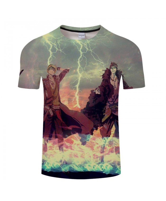 3D Print Thunder And Lightning One Piece Men tshirt Crossfit Shirt Casual Summer Short Sleeve Male tshirt Brand Men