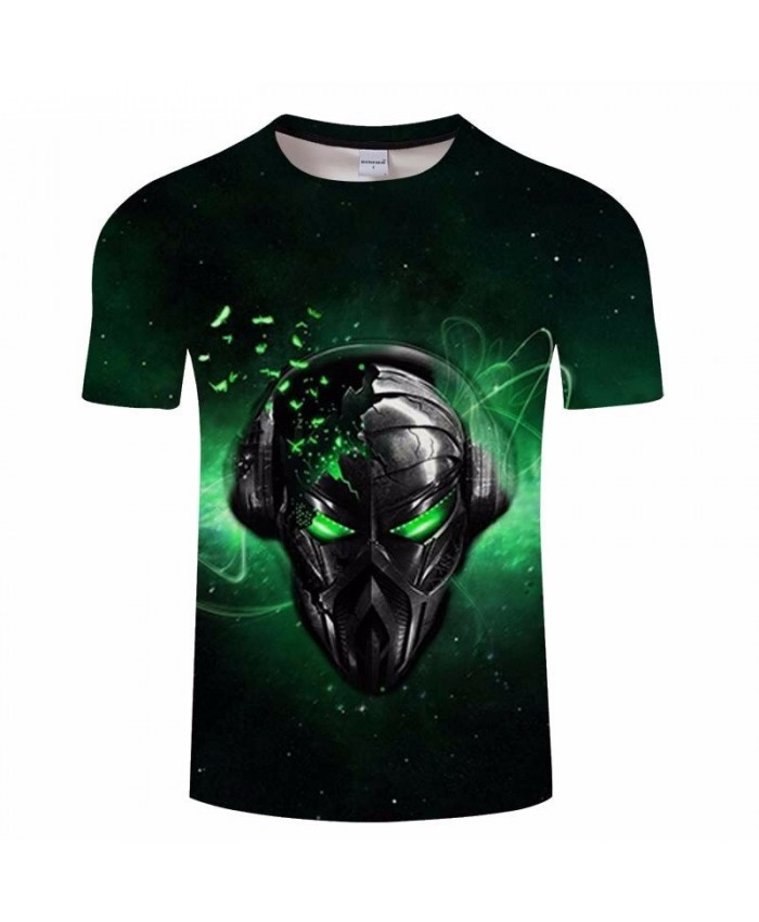 3D Print t shirt Green eyes Skull Fashion Man's T-shirt Crossfit Shirt 2021 New Casual Men Tops&Tee Brand