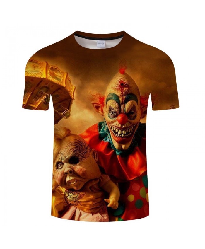 3D Printed A Red-haired Clown Men tshirt Crossfit Shirt Casual Summer Short Sleeve Male tshirt Men Round Neck Top