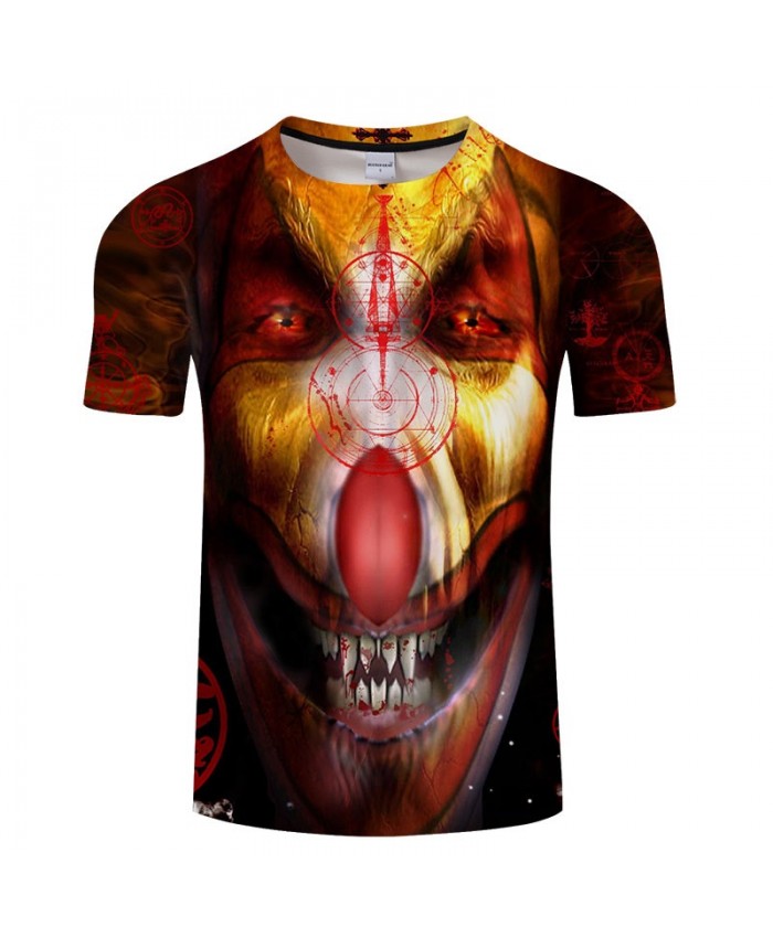 3D Printed Desolation Eyes Clown Men tshirt Crossfit Shirt Casual Summer Short Sleeve Male tshirt Men Round Neck Top