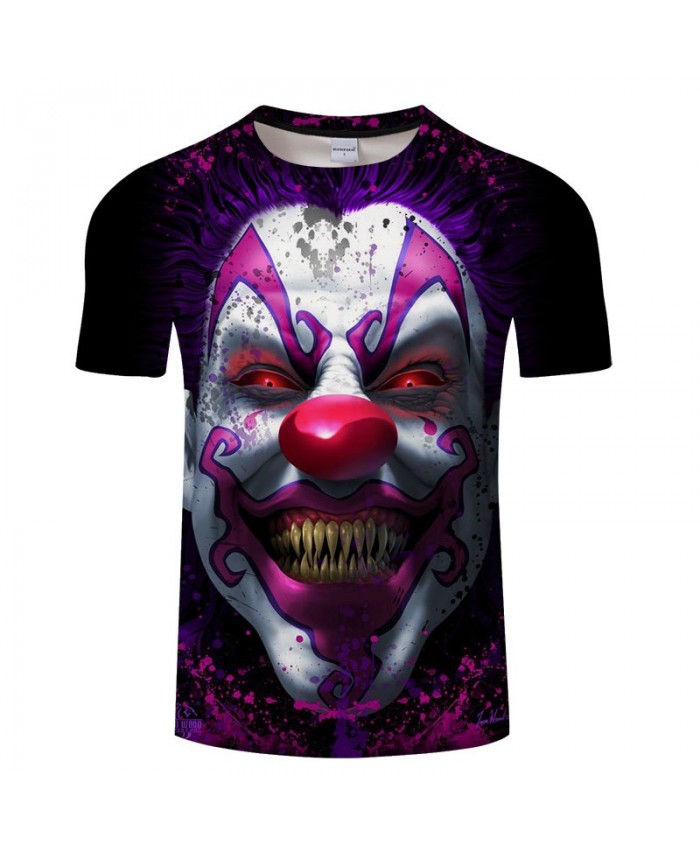 3D Printed Gold Tooth Clown Men tshirt Crossfit Shirt Casual Summer Short Sleeve Male tshirt Men Round Neck Tops&Tee