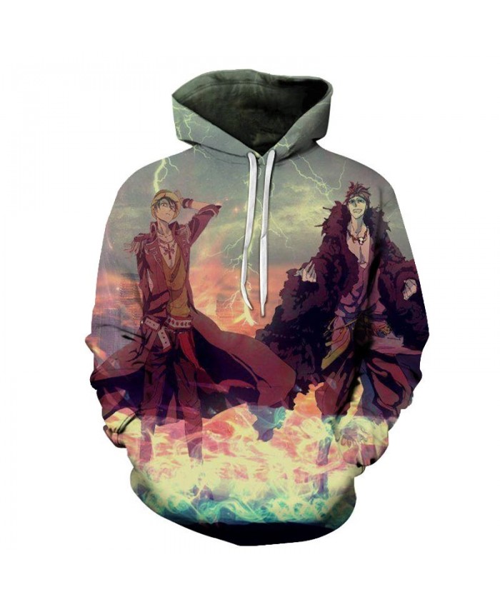 3D Printed Thunder And Lightning One Piece Men Hoodies Mens Pullover Sweatshirt Fashion Men Hoodies Pullover Casual