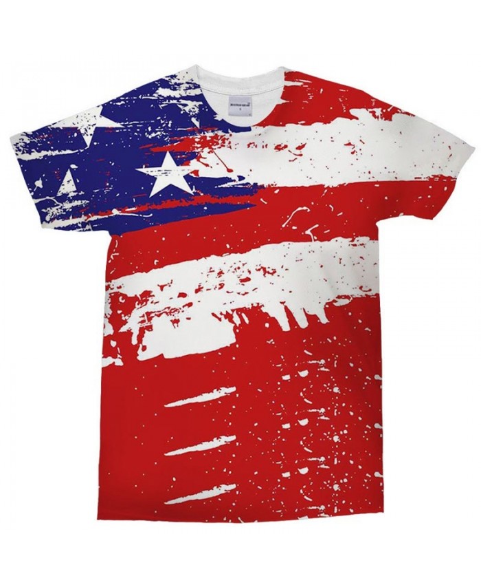 3D Printed Watercolor Painting tShirt Men tshirt Casual USA Flag Men Short Sleeve Men T Shirts Tops&Tee Drop Ship