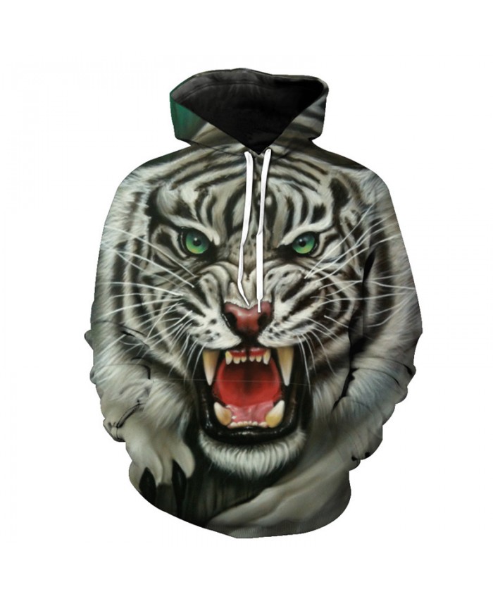 3D Roar White Tiger Fashion Hoodies Casual Hoodie Autumn Tracksuit Pullover Hooded Sweatshirt