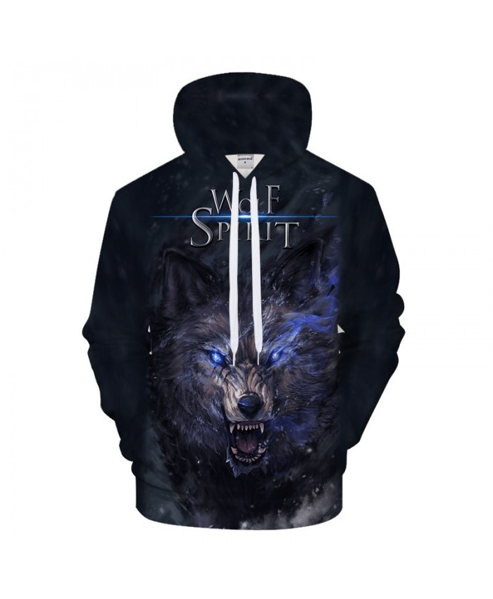 3D Wolf Hoodies Funny Hoody Men Women Sweatshirts Pullover Tracksuit Autumn 6XL Jacket Streatwear Coat Blue DropShip