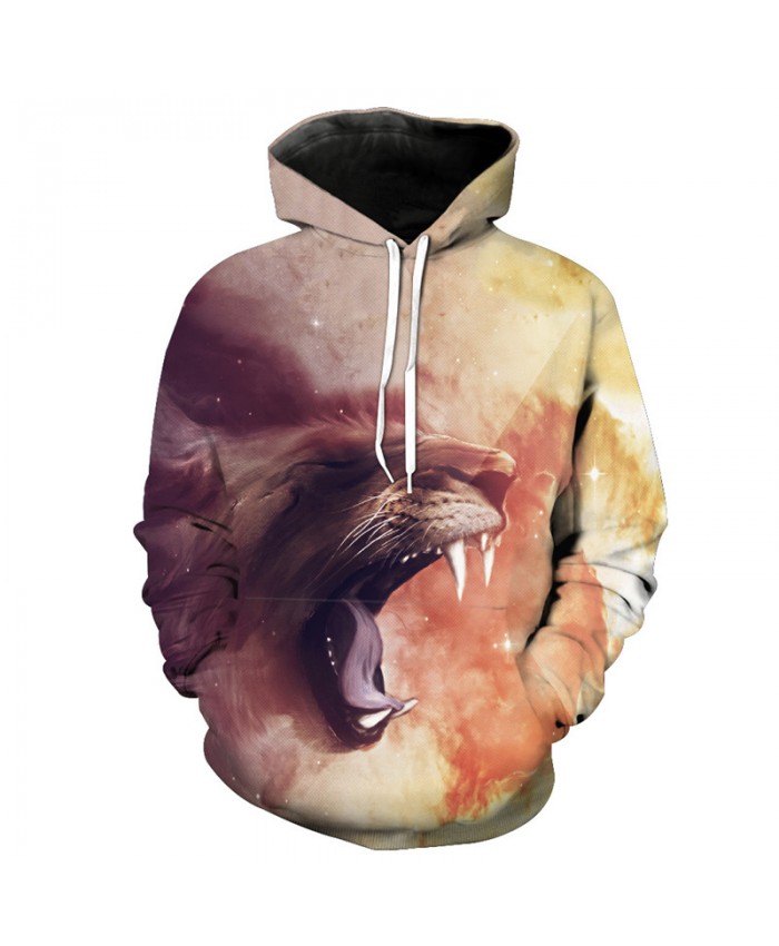 3D roared lion fashion hooded sweatshirt Casual Hoodie Autumn Tracksuit Pullover Hooded Sweatshirt