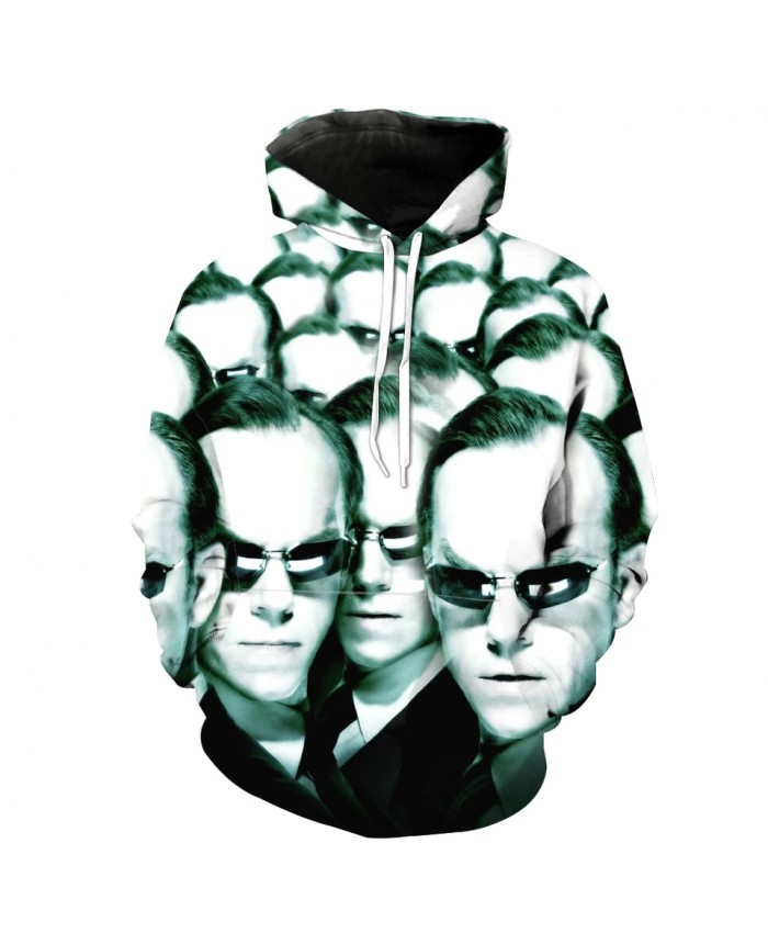 Sunglasses gentleman print fashion 3D hooded sweatshirt