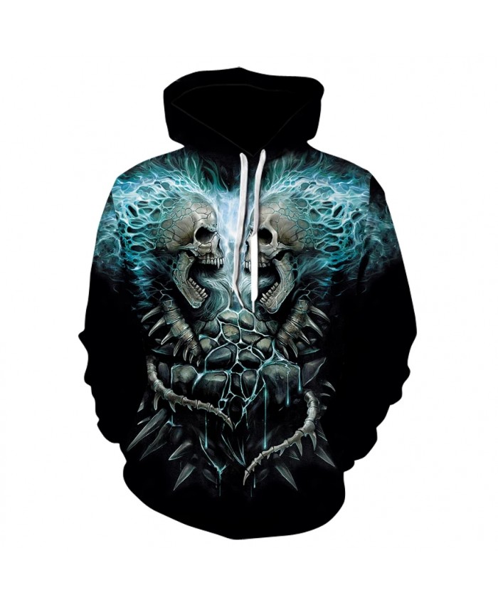 Men's Halloween horror skull print hoodie sweatshirt 2021 fashion men's and women's street wear hip-hop hoodies