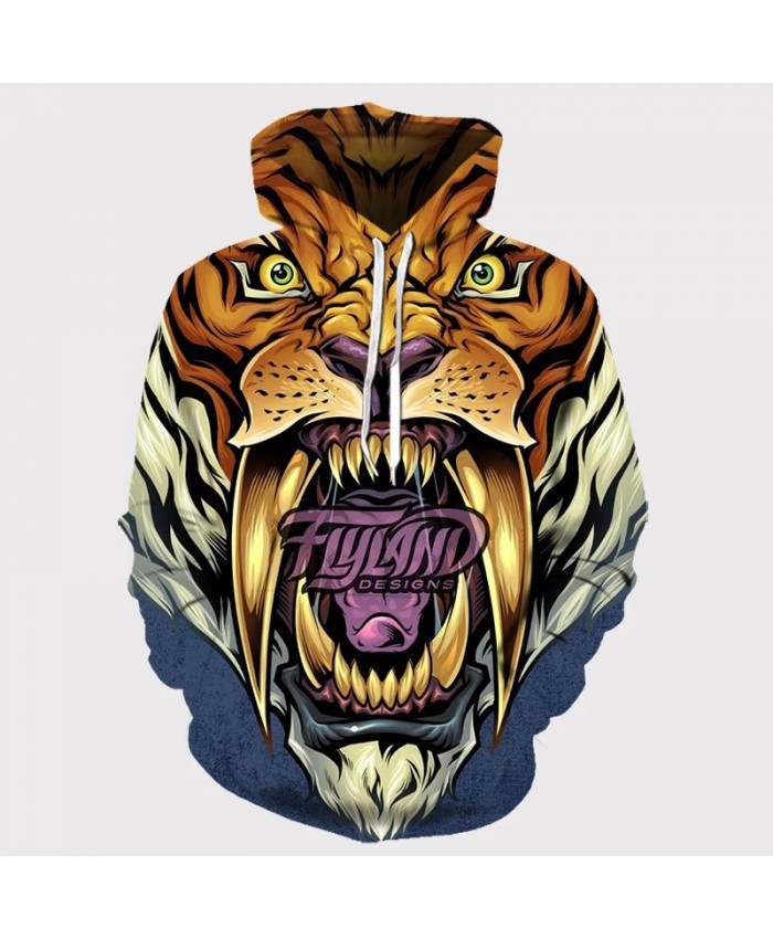 Autumn New 3d Printing Men's Hoodie Animal Tiger Sweatshirt Casual Harajuku Pullover Men And Women Hip-hop Animal Coat