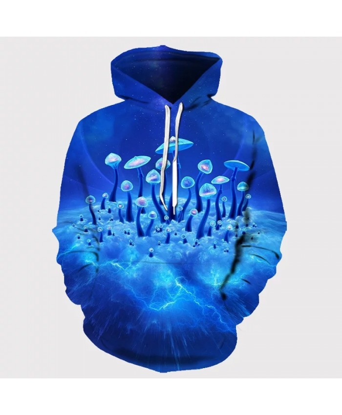 New Men's Tree Landscape 3D Digital Printing T-shirt Tide Brand Plus Size Sweater