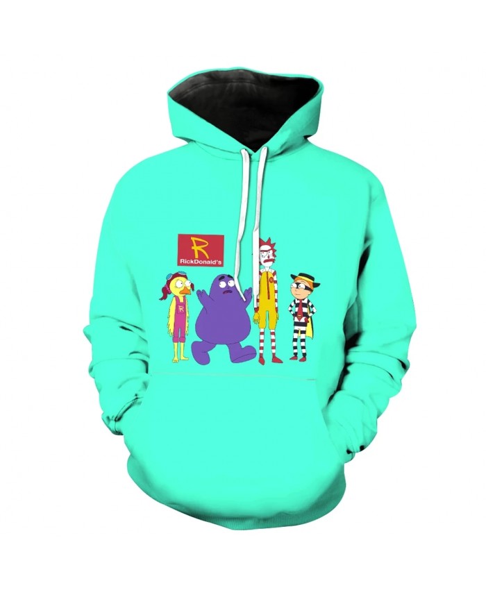 Autumn casual green 3D hooded sweatshirt