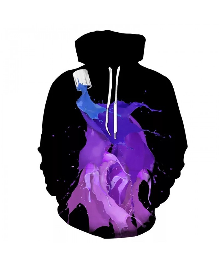 2021 New Men's and Women's Fashion 3D Printed Color Inverted Paint Personality Pattern Youth Popular Casual Hoodie