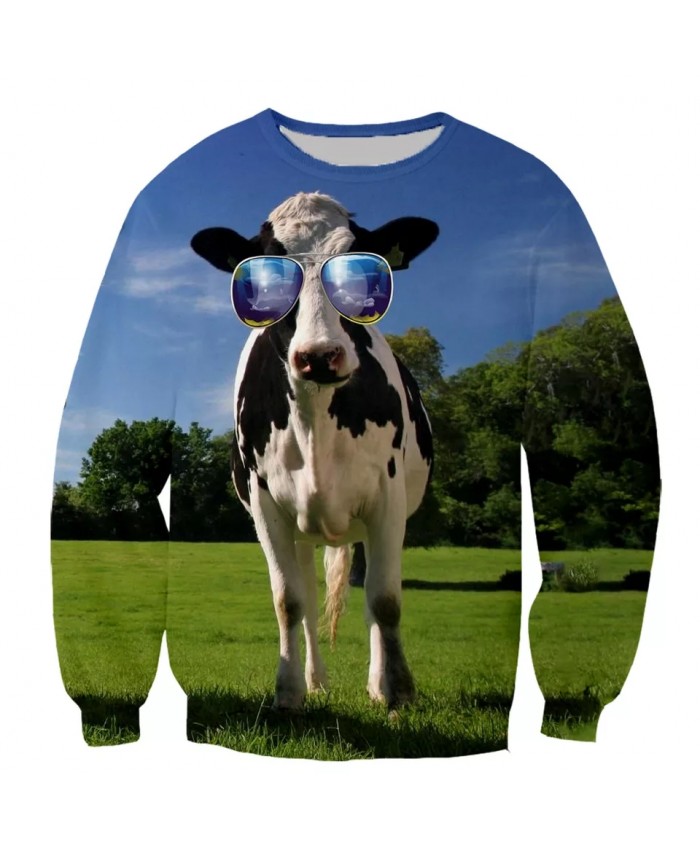 Cow funny Funny New Fashion Long Sleeves 3D Print Hoodies Sweatshirts Jacket Men women G
