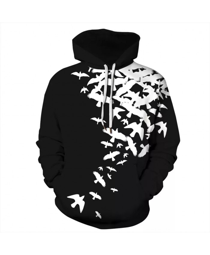 Unisex Hoodie 3D Print Bird Hooded Sweatshirts Fashion Casual Hoodies Men Women Clothing