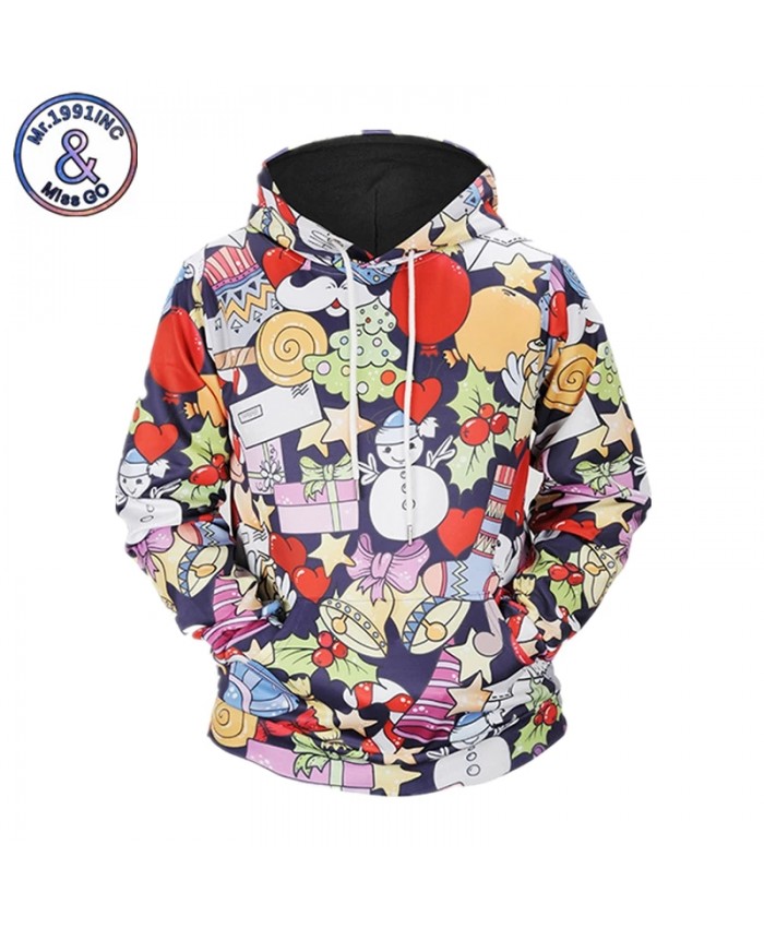 3D Sweatshirt Men Women Hoodies With Hat Print Cartoon Snowman Casual Fashion Hooded Hoody Tops S-XXXL