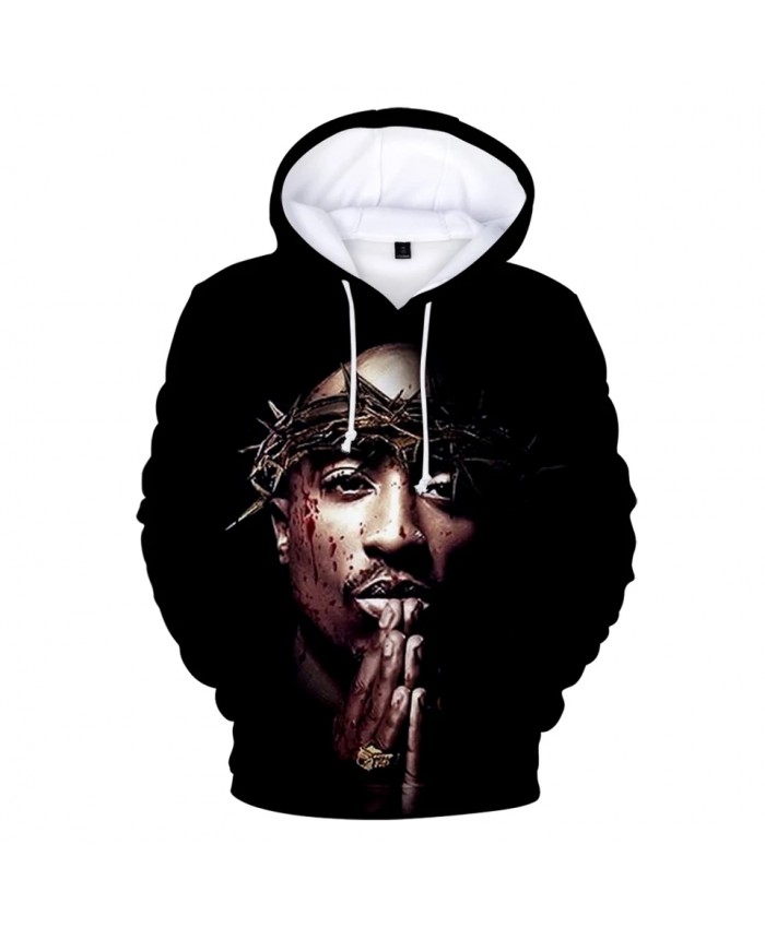 Rapper Tupac Shakur Hoodies Hip Hop Fashion Popular Hoodies Sweatshirt Autumn Warm 2Pac 3D Hoodies Men Women Oversized Hoodies