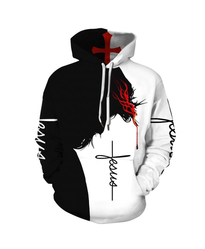 2021 New Fashion Sweatshirt Men Women 3d Hoodie Print Cross Blood Slim Unisex Slim Stylish Hooded mens Hoodies