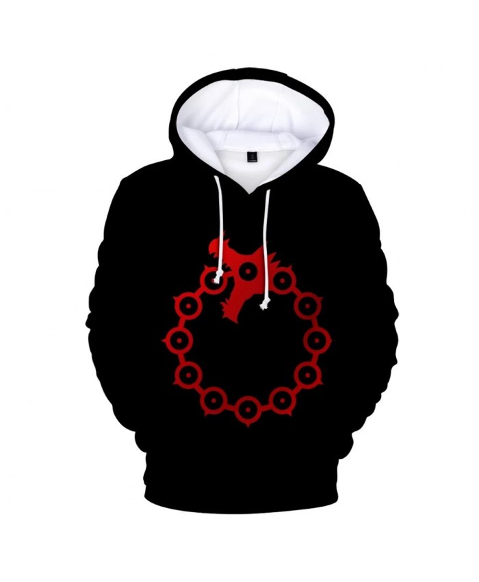 Black 3D print The Seven Deadly Sins Hoodies Men Women Sweatshirts Fashion Autumn Kids Hoodie 3D The Seven Deadly Sins pullovers