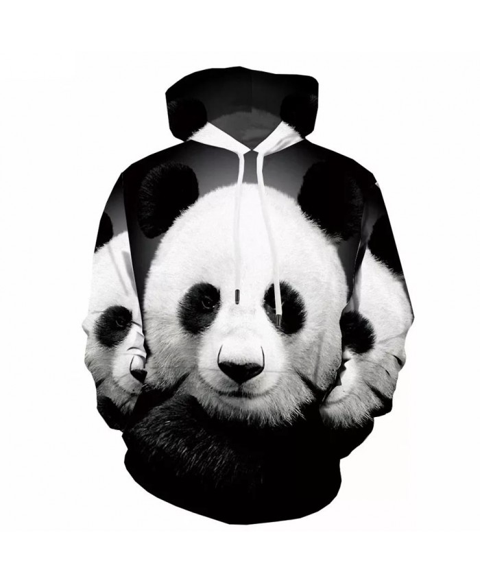 3D Panda Sweatshirts men Animal Hoody Anime Funny Sweatshirt Printed Black And White Hoodie Print 3d Printed